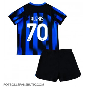 Inter Milan Alexis Sanchez #70 Replika Hemmatröja Barn 2023-24 Kortärmad (+ Korta byxor)